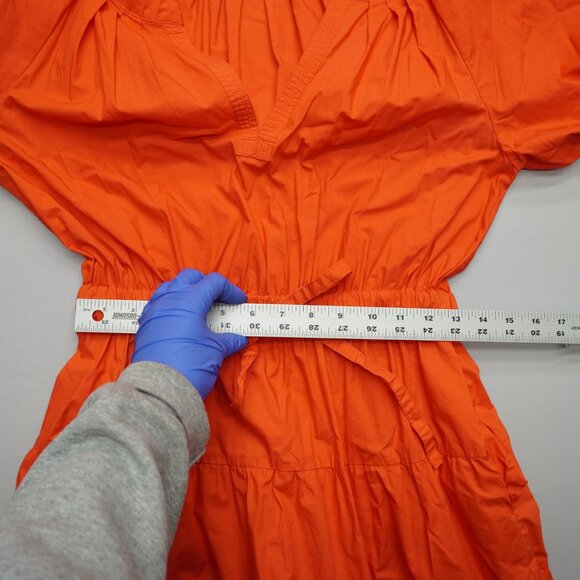 Ulla Johnson Olina Tiered Puff Sleeve Midi Poplin Dress Size 6 - Picture 11 of 12